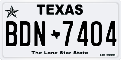 TX license plate BDN7404