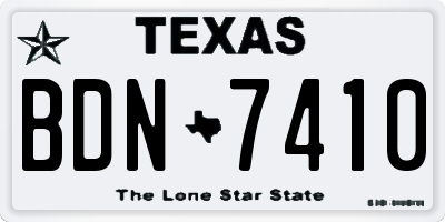 TX license plate BDN7410