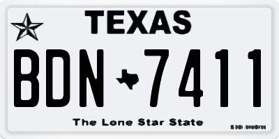 TX license plate BDN7411