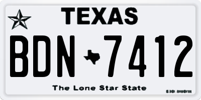 TX license plate BDN7412