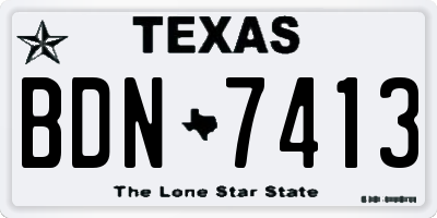TX license plate BDN7413
