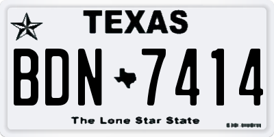 TX license plate BDN7414