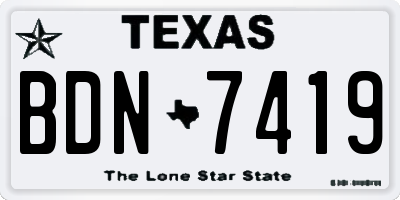 TX license plate BDN7419
