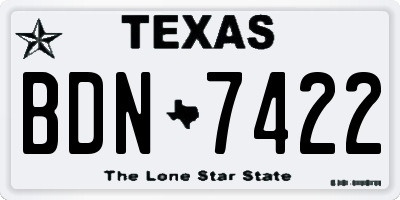 TX license plate BDN7422