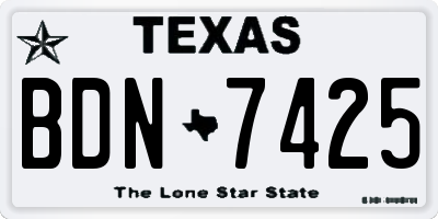 TX license plate BDN7425