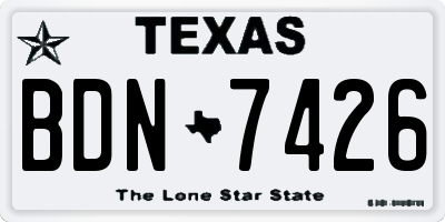 TX license plate BDN7426