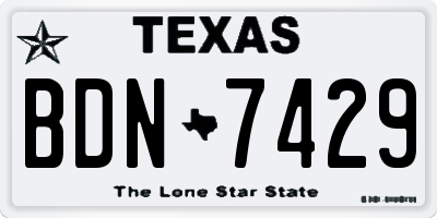TX license plate BDN7429