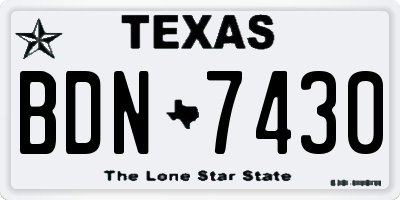 TX license plate BDN7430