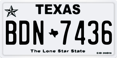 TX license plate BDN7436