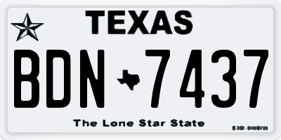 TX license plate BDN7437