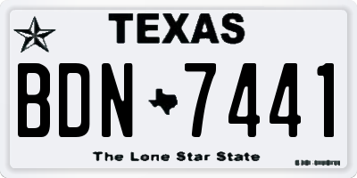 TX license plate BDN7441