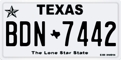 TX license plate BDN7442