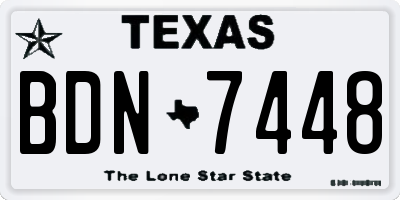 TX license plate BDN7448