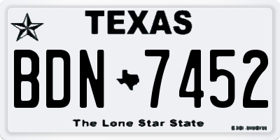 TX license plate BDN7452