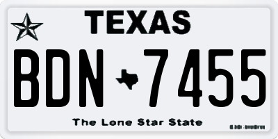 TX license plate BDN7455