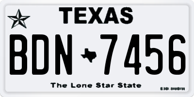 TX license plate BDN7456