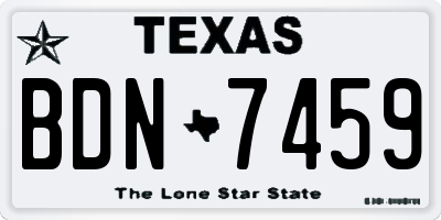 TX license plate BDN7459