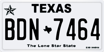 TX license plate BDN7464
