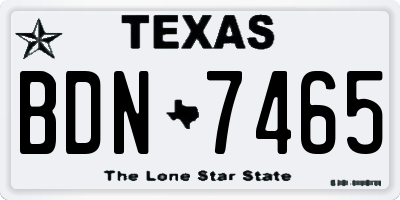 TX license plate BDN7465