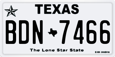 TX license plate BDN7466