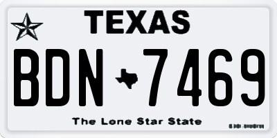 TX license plate BDN7469