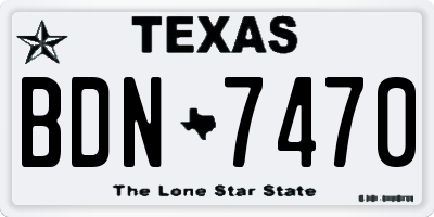 TX license plate BDN7470
