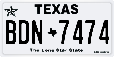 TX license plate BDN7474