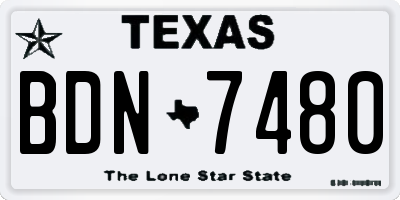 TX license plate BDN7480