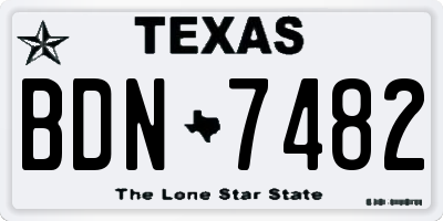 TX license plate BDN7482