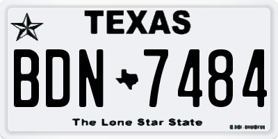TX license plate BDN7484