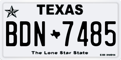 TX license plate BDN7485