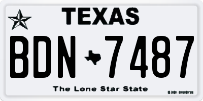 TX license plate BDN7487