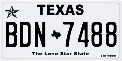 TX license plate BDN7488