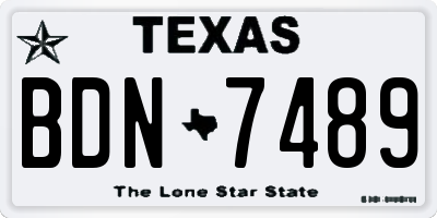 TX license plate BDN7489