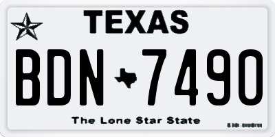 TX license plate BDN7490