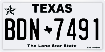 TX license plate BDN7491
