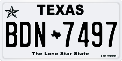 TX license plate BDN7497