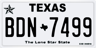 TX license plate BDN7499