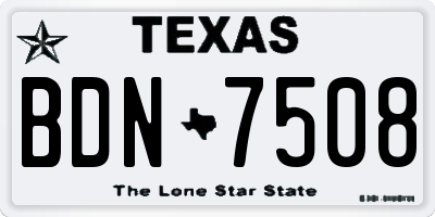 TX license plate BDN7508