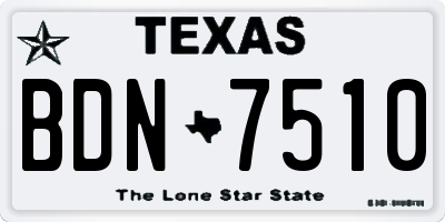 TX license plate BDN7510