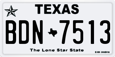 TX license plate BDN7513