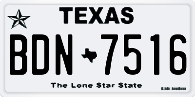 TX license plate BDN7516