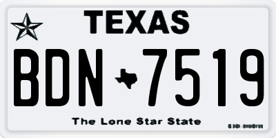 TX license plate BDN7519