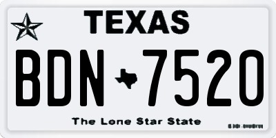 TX license plate BDN7520