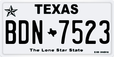 TX license plate BDN7523