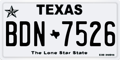 TX license plate BDN7526