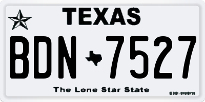 TX license plate BDN7527