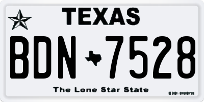 TX license plate BDN7528