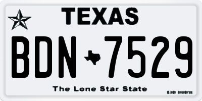 TX license plate BDN7529