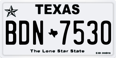 TX license plate BDN7530